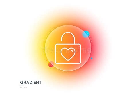 Locker with Heart Line Icon. Love Symbol. Gradient Blur Button. Vector Stock Illustration ...