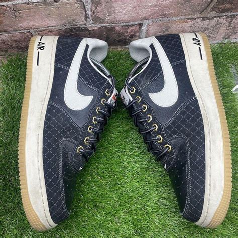 Nike Air Force 1 Low Black diamond Light Bone Gum... - Depop