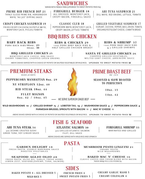 Our Menu – Firegrill Restaurant Bar