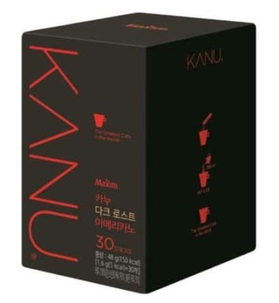 [Maxim-KANU] KANU Dark roast americano Korean Instant Coffee 30 Sticks - Now In Seoul