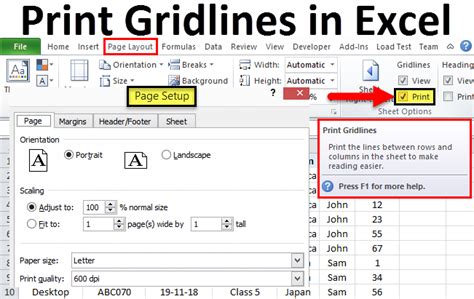 Excel Gridlines