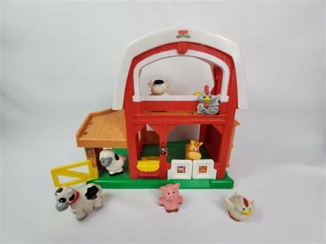 Vintage 2005 Fisher Price Little People FARM SET with Sounds Barn~6 Animals | eBay