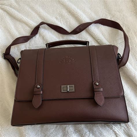 Large brown leather briefcase / suitcase! Has never... - Depop