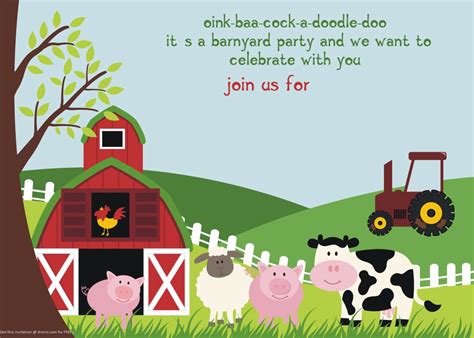 FREE Printable Farm Animals Birthday Invitation Template | Download Hundreds FREE PRINTABLE ...