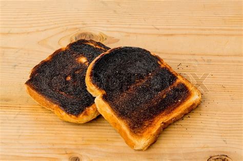 Toast was burned during toasting. burnt ... | Stock image | Colourbox