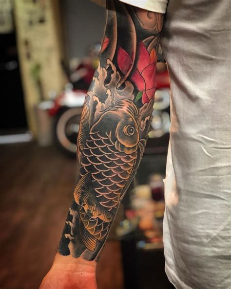 13++ Astonishing Koi fish tattoo forearm black and grey image HD