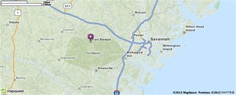 Fort Stewart, GA Map | MapQuest | Fort stewart, Wilmington island, Ludowici