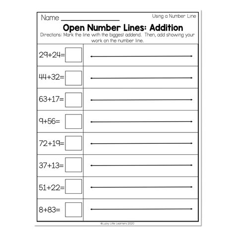 Number Line Worksheets 2nd Grade