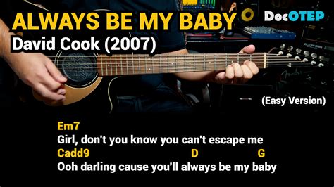 Always Be My Baby - David Cook (2007) - Easy Guitar Chords Tutorial ...