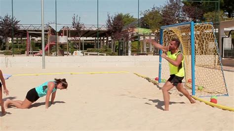 Beach handball training part 3 Counter spin shot - YouTube