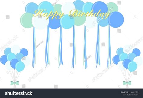 Balloon Garland Birthday Decoration Blue Stock Vector (Royalty Free) 2230849529 | Shutterstock