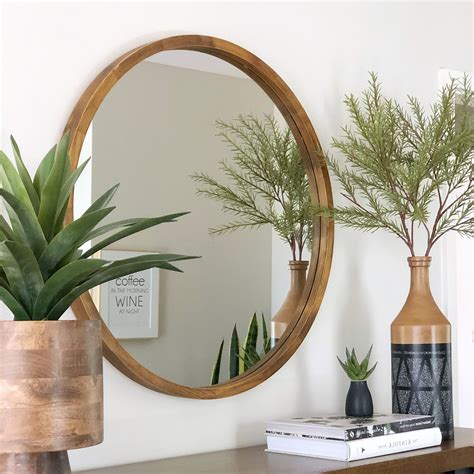 Tina Round Wooden Mirror | Round wooden mirror, Wood mirror, Wooden mirror