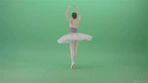 Smal ballerina girl spinning on the place in ballet dance art on green screen 4K Video Footage ...