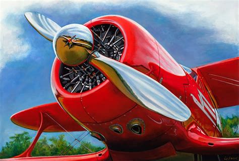 Airplane Art Prints | Beechcraft-Staggerwing-Bonanza-Blue-Angel | Original Art