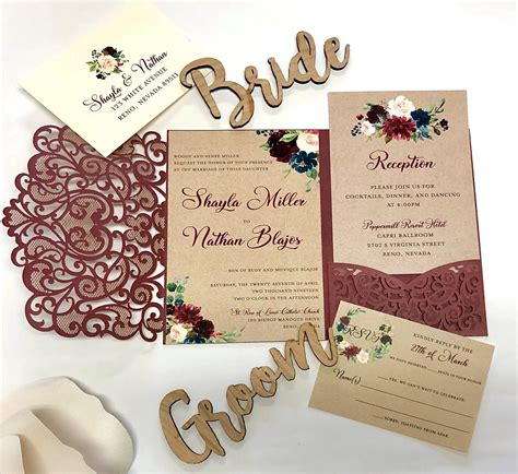 Floral Laser Cut Wedding Invitation — The Stylish Scribe