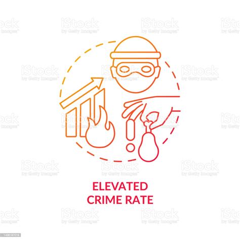 Elevated Crime Rate Red Gradient Concept Icon Stock Illustration ...