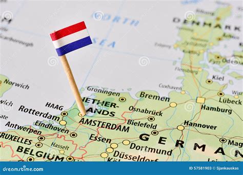 Netherlands flag on map stock image. Image of european - 57581903