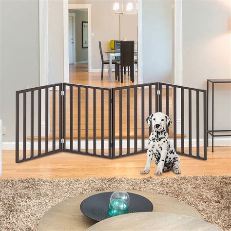 Petmaker Wooden Freestanding Pet Gate, 4 Panel, Brown, 24"H - Walmart.com