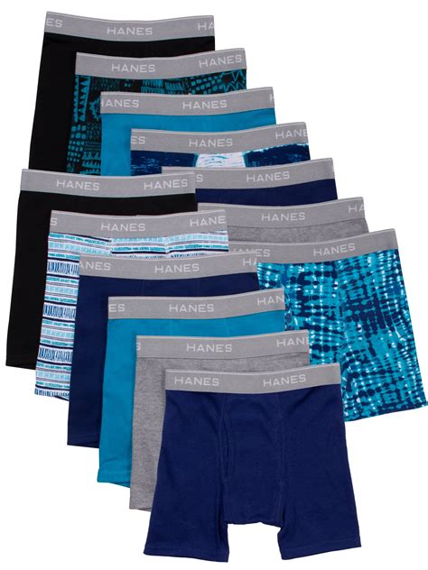 Hanes - Hanes Boys Underwear, 10 + 3 Bonus Pack Tagless Boys' Cool Comfort Boxer Briefs Sizes S ...