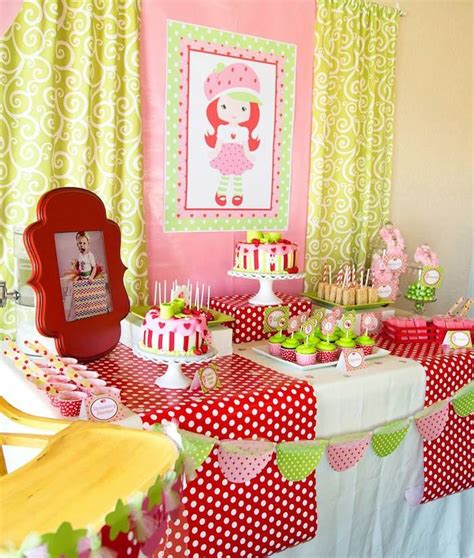 Kara's Party Ideas Strawberry Shortcake Themed 1st Birthday Party with ...