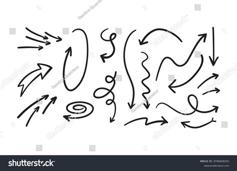 Arrow Doodle Set Hand Drawn Set Stock Vector (Royalty Free) 2049609242 | Shutterstock