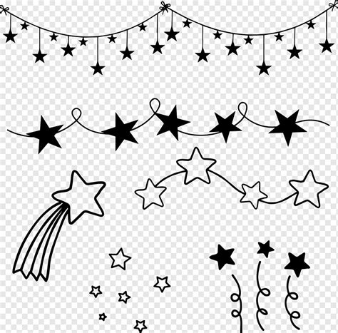 Star Buntings, Star Banners, Star Borders, Dividers, Line Art, Stars, png | PNGWing