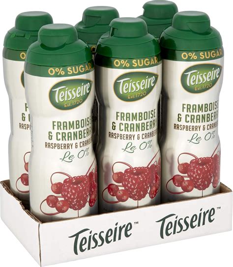 Teisseire 0% Sugar Syrup - Low Calorie - Sugar Free Cordial - Natural Ingredients - Raspberry ...