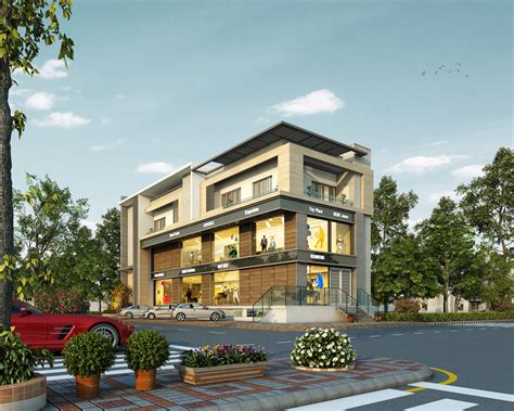 Facade Design for Commercial Building in Jhansi, UP | SYNERGY designs ...