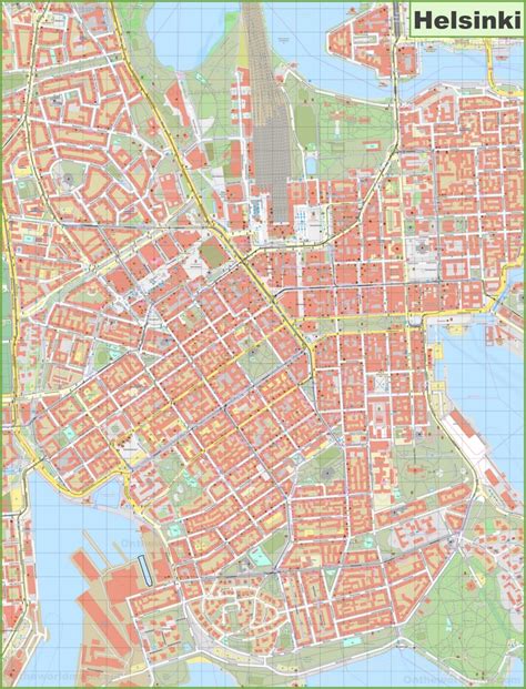 Helsinki city centre map - Ontheworldmap.com