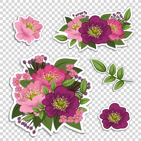 Premium Vector | Floral sticker design