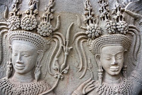 Apsara, Angkor Wat. Cambodia. Stock Image - Image of faces, buddha: 7024489