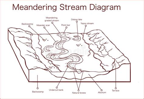 Meandering river stock vector. Illustration of landform - 25290152