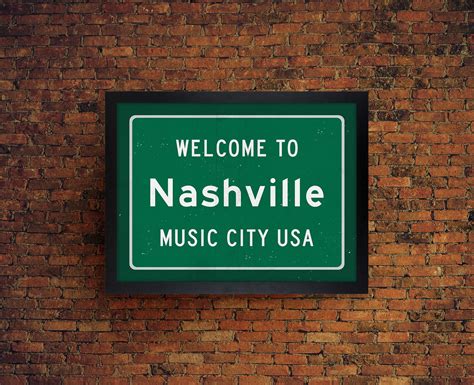 Nashville Sign Nashville Print Nashville Road Sign | Etsy