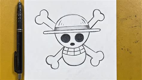 Easy to draw || How to draw jolly roger luffy step-by-step - YouTube