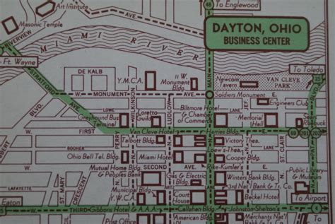 1951 Dayton City Map Vintage Map of Dayton by TheWoodenEarth