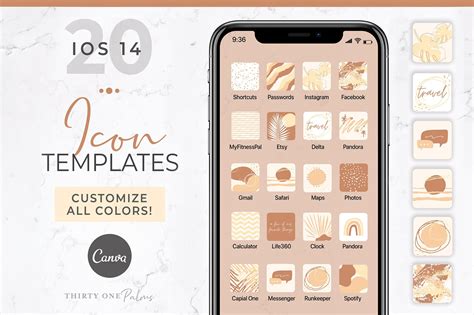 iOS 14 Icon Canva Template | Desert | New iphone update, Iphone icon, Iphone interface