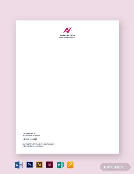 Free Chartered Accountant Letterhead Template - Download in Word, Illustrator, PSD, Apple Pages ...