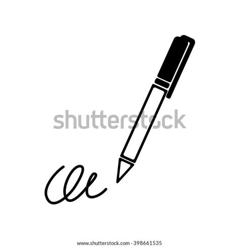 Signature Pen Undersign Underwrite Ratify Icon Stock Vector (Royalty Free) 398661535