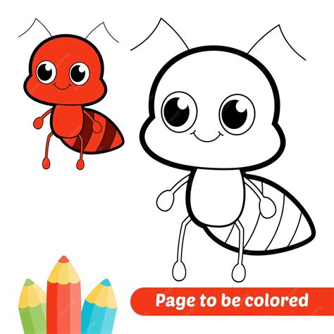 Premium Vector | Coloring book for kids ant vector