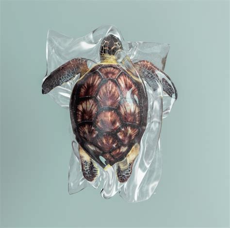 Premium Photo | Turtle trapped in a plastic bag.