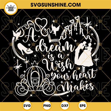 A Dream Is A Wish Your Heart Makes SVG, Glass Slipper SVG, Slipper Princess SVG, Magical Castle ...