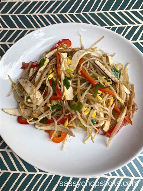 Soybean Sprouts and Dried Tofu Stir-Fry - Sassy Chopsticks