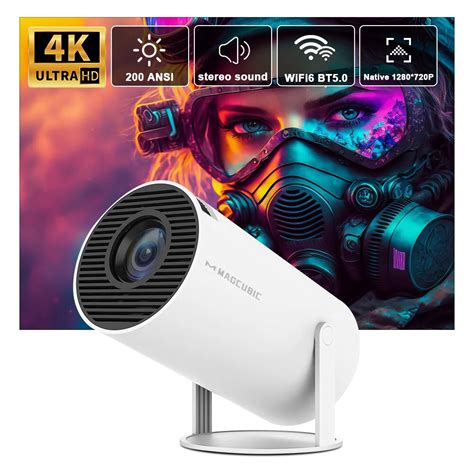 Transpeed Projector 4K Android 11 HY300 Dual Wifi6 200ANSI Allwinner ...