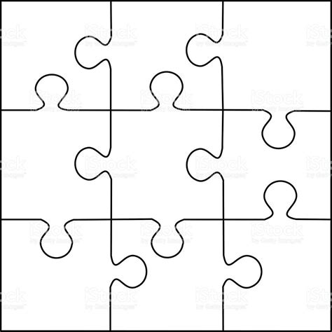 Puzzle template 9 pieces vector | Puzzle piece template, Puzzle drawing, Puzzle pieces