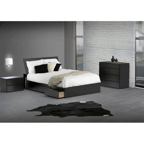 Reversible Storage 3 Piece Bedroom Set in Black - 22XX06-3PKG