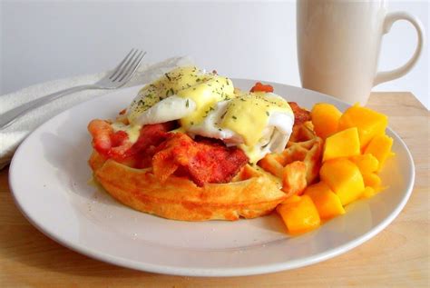 Eggs Benedict, Bacon & Waffles - Edible Woman | Recipe | Bacon waffles, Eggs benedict, Waffles