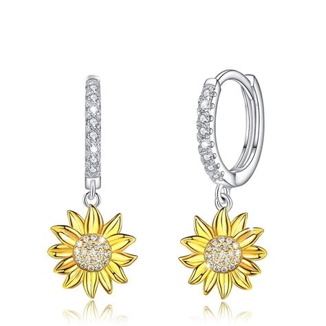 Yellow Sunflower Earrings | Sunflower Jewelry