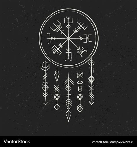 Dark runic symbols dreamer Royalty Free Vector Image