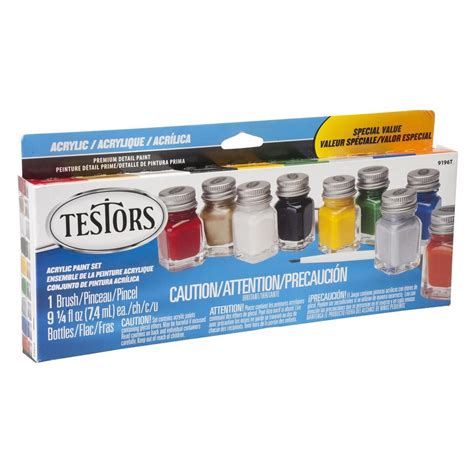 Testors 0.25 oz. 9-Color Most Popular Acrylic Paint Set (6-Pack)-9196T - The Home Depot