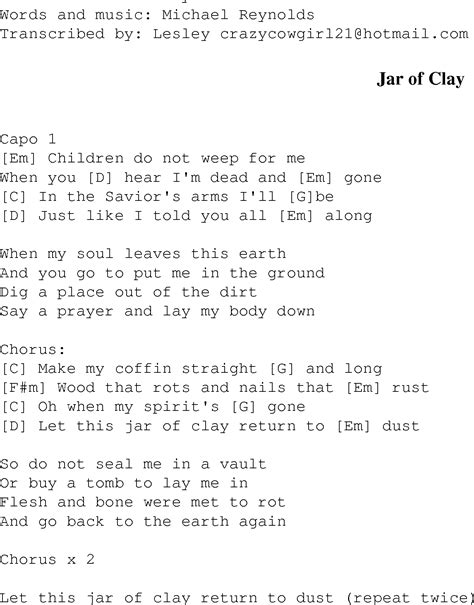 Jars of Clay - Christian Gospel Song Lyrics and Chords